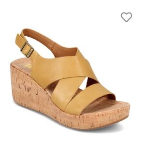 KORK-EASE ADELA LEATHER WEDGE PLATFORM SANDALS